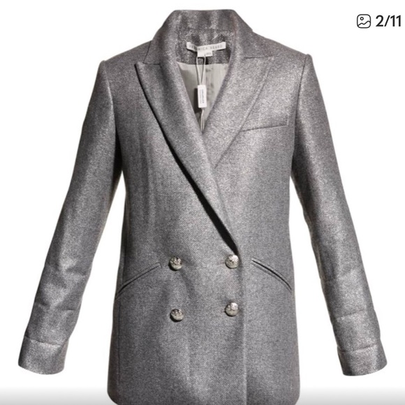 NWT Veronica Beard Parineti Dickey Jacket in Metallic Wool Blend - Picture 2 of 11